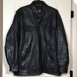 Unik Men’s Premium Leather Shirt Jacket, 3XL